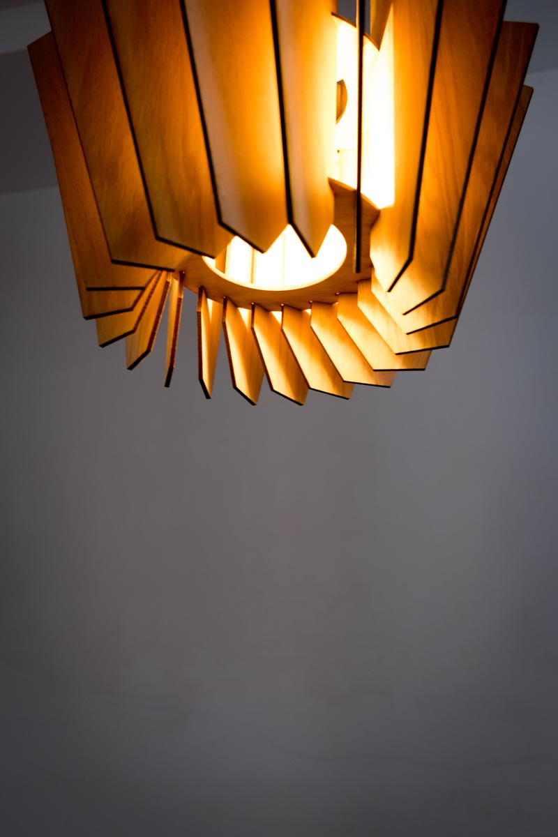 Lamp hout eik - lasercut